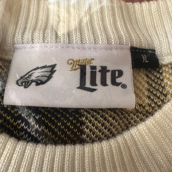 NFL Philadelphia Eagles and Miller Lite Ugly Sweater Size XL / New in Packaging - Picture 5 of 8
